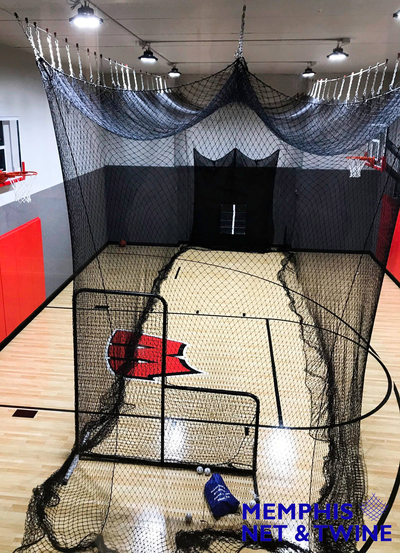 Sliding Indoor Installation of Batting Cage