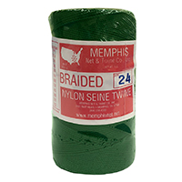 Green Braided Nylon Seine Twine 1 lb. Spool - Braided Nylon Seine Twine, Green - #24 - 1 lb. Spool by Memphis Net & Twine