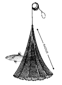 Mullet-Salmon Mono Cast Net 1- Mesh